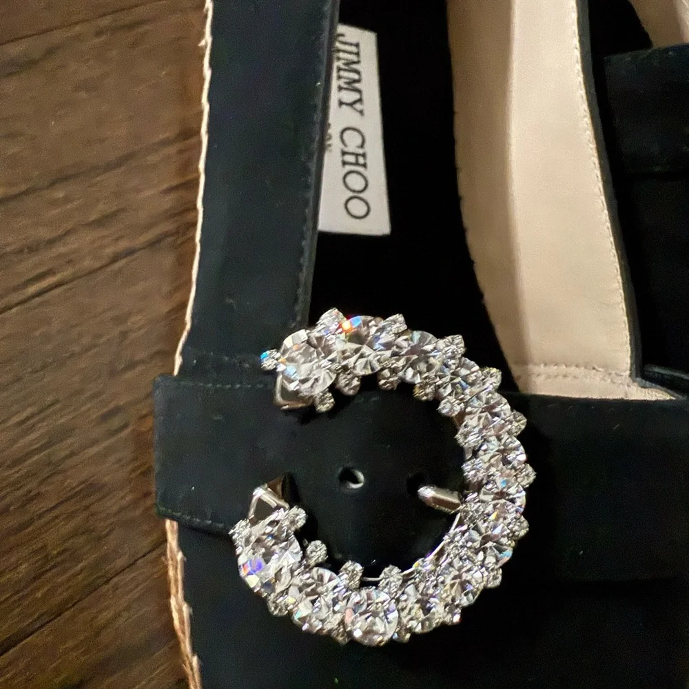 Jimmy Choo Black espadrilles with Crystal buckle - Picture 8 of 8